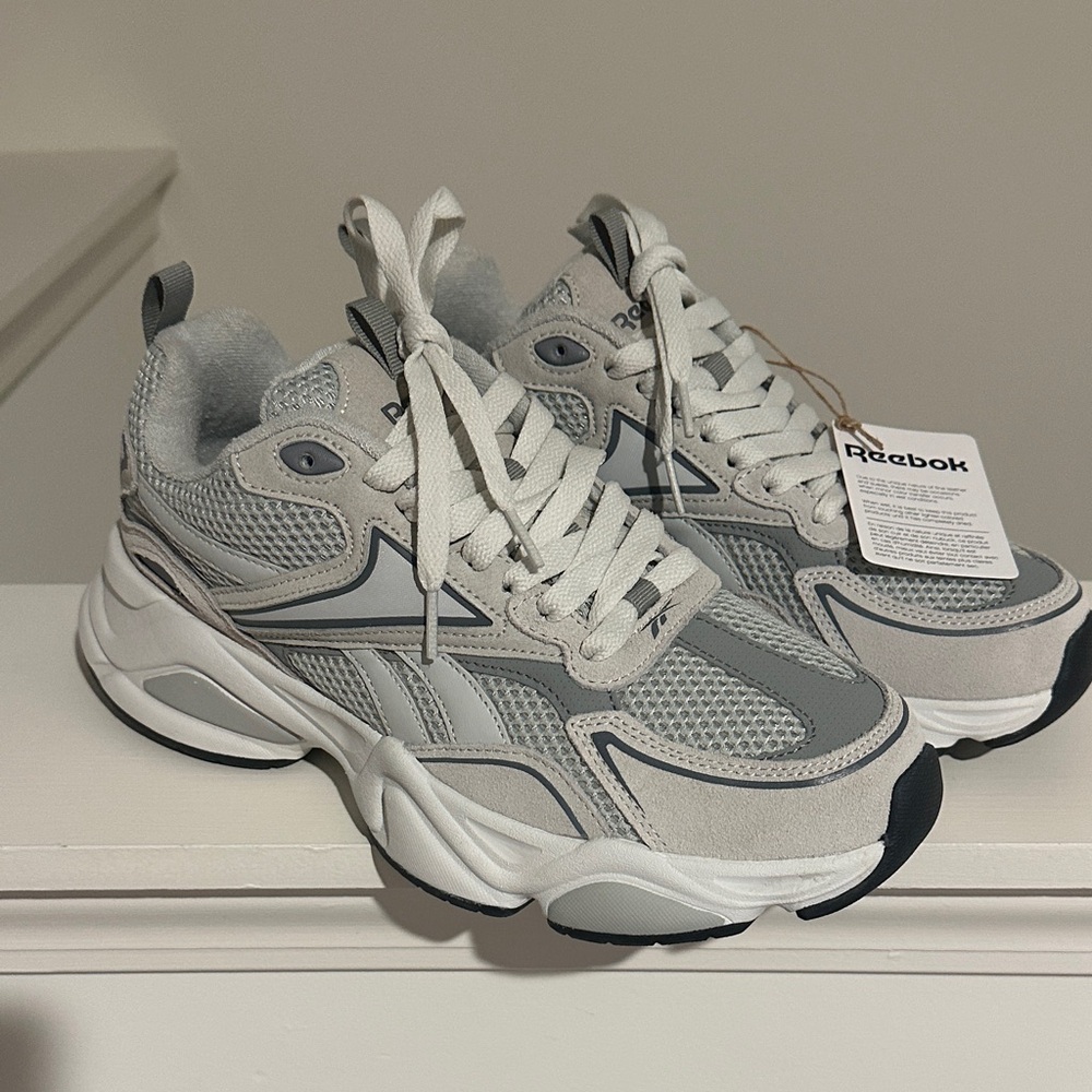 Reebok Classic Gray and White Athletic Shoes